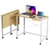 Rcynview Scrivania Pieghevole con Ruote Tavolo Scrivania per Computer Scrivanie Portatili Tavolini Pieghevole,Postazione di Lavoro per Ufficio Studio Camera da Letto, Struttura in Metallo, 90x56x75cm Beige