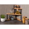 Kesper | Mensola angolare da cucina con 2 ripiani, materiale: bambù, dimensioni: 52 x 39 x 29,5 cm, colore: naturale, nero | 58808
