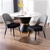 Ya-Home Set di 2 Sedie da Pranzo Sedie da Cucina in Velluto Poltrona da Cucina con Gambe in Metallo Sedie da Salotto Imbottite per Sala da Pranzo/Soggiorno,Nero