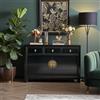 OPIUM OUTLET Armadio credenza comò armadio matrimonio mobili asiatici completamente assemblato stile vintage orientale asiatico cinese (nero)