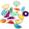 FOMIYES 15 Pezzi Ornamenti in Agata Fetta di Agata Pietre e Cristalli con Foro Naturale Geode Fette Agate Naturali Fette di Roccia Levigata Lastra di Agata Non Poroso Decorare