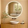 CLP Specchio da Bagno Laconia con Illuminazione, Specchio da Bagno antiappannamento, Specchio da Parete Rotondo LED dimmerabile, Dimensione:Ø 80
