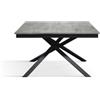 PAZZO DESIGN Tavolo Allungabile Dania, Grigio Cemento, Gambe Incrociate Nere, Cucina, Soggiorno, Made in Italy, 140x80x76 cm - id_2085