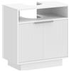 HOMCOM Mobile Sottolavabo per Bagno con Ripiano Interno Regolabile e Soft Close, Mobiletto Sottolavabo Salvaspazio con Intaglio a U, per Lavabi Senza Piedistallo, 60x33x63 cm, Bianco