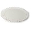 OISE ART STORE Trade Shop - Set 2pz. Vassoio Trama Trinato Bianco 28cm Rotondo Piatto sotto Dolci Trasporto