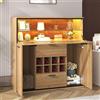 VIEKOS Elegante credenza con doppie ante e ripiano in vetro, supporto per vino - perfetta conservazione in un'elegante credenza