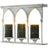 Loberon Oliviette Portacandele da Parete - Ferro con Finitura Bianco Antico - Archi a Tutto Sesto di Classica Bellezza, Bianco Antico