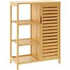 sogesfurniture comò credenza, mobiletto del bagno, mobile laterale con 4 ripiani e mobiletto con anta a persiana per soggiorno, cucina, 66x33x87cm, BHEU-KS-CWG-DM