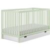 Kids Collective Culla con cassetto e materasso Culla 60x120 & 70x140 cm regolabile in altezza e con pioli estraibili Lettino per bambini | 60x120 cm faggio verde molto robusta Made in Europe