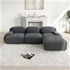 Rvjiahe Divano angolare modulare senza montaggio, ergonomico e adatto agli animali domestici, in tessuto a coste con braccioli extra larghi, imbottitura 32D altamente elastica per soggiorno e camera