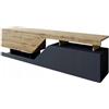 BDW Cassettiera, mobile RTV, 160 x 35 x 47 cm (altezza) molto spazio, armadio, corridoio, soggiorno, camera da letto, cassettiera, armadio multifunzione (rovere Wotan/grigio)