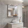 Kiamami Valentina - Specchio Con Pensile Per Bagno Rovere Bianco Con Luce Led