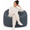 bananair - Pouf Poltrona Sacco in Velluto a Coste - Morbido e Confortevole - Imbottitura in Schiuma, Ottimo Supporto per la Schiena - Pouf Divano Gigante (100 cm, Blu)