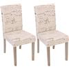 Mendler Set 2x sedie Littau soggiorno cucina sala da pranzo 43x56x90cm - tessuto scritte piedi color rovere