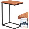 LAMO Manufaktur Tavolino laterale per laptop e divano | 50x35x67cm | Nero e legno massiccio scuro