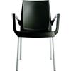 Grandsoleil Upon Boulevard Standard - Poltrona impilabile in polipropilene con gambe in alluminio, 52 x 56 x 85 cm, colore: Antracite