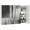 kleankin Specchio Bagno Contenitore con 3 Ante a Specchio Soft Close, Specchiera Bagno con Ripiani Regolabili in Legno e Vetro, 90x13.5x60 cm, Bianco