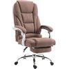 CLP Sedia Ufficio Pacific In Stoffa I Poltrona Direzionale Ergonomica Imbottita Con Poggiapiedi Carico Max 150 KG, Colore:marrone