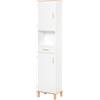 kleankin Mobile Bagno Salvaspazio in Legno a Colonna 39x30x180cm Bianco