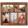matches21 HOME & HOBBY Cornice portafoto Collage in vero legno per 5 foto in 10 x 15 cm - Cornice portafoto multipla con cornice in legno marrone per più foto DIN A6 - grande porta foto vintage come decorazione da parete