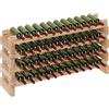 HOMCOM Scaffale Portabottiglie in Legno di Abete, Cantinetta Portabottiglie con 4 Ripiani per 48 Bottiglie e Peso Massimo 60 kg, 114x28x56.5 cm, Legno Naturale