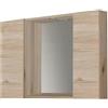 Liberoshopping Specchio bagno contenitore in legno a 2 ante con faretto LED 81x60x16 cm (Quercia Naturale)