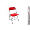 DUE ESSE Sedia Pieghevole Imbottita Struttura in Metallo per casa e Campeggio sedie Rossa P1
