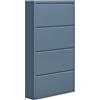 Brigros - Scarpiera Salvaspazio Slim In Metallo Con Ante A Ribalta Modello Emy, Scarpiera 15 Cm Profondità Disponibile In Vari Colori E Dimensioni Per Arredo Casa (Ceruleo, 4 Ante)