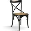 PAZZO DESIGN Sedia Oscar, Set Da 1 Sedie, Nero Consumato, Sedie In Legno, Sedie Vintage, Sedie Cucina, Sedie Sala da Pranzo - id_781