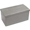 Generico Cassapanca Contenitore Pouf Panca Poggiapiedi Similpelle Pelle Finta Coccodrillo 76x38x38 cm Grigia