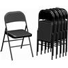 HOMCOM Set di 6 Sedie Pieghevoli Imbottite in Poliestere 45x46x78cm Nero | Sedie Richiudibili Salvaspazio, in Acciaio, da Interno, per Casa Ufficio Festa Eventi