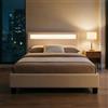 CARO-Möbel Letto imbottito MIRASOL con illuminazione a LED, letto singolo in similpelle, 120 x 200 cm, con rete a doghe inclusa