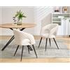 chairus 2 PZ Sedie Cucina in Tessuto con Schienale in Trapuntato, Beige | Sedia da Pranzo Moderna Design Poltroncina con Gambe in Metallo Sedia Imbottita per Sala da Pranzo/Soggiorno/Ristorante