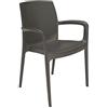 Grandsoleil Boheme Greenpol poltrona impilabile, verde polimerico, moka, 55 x 59 x 84 cm