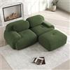 Luscriate Divano cloud a 2 posti - Divano a forma di L senza montaggio con seduta extra profonda, imbottitura 32D e braccioli larghi, moderno divano lounge per soggiorno verde 2 posti+1 (verde, H-2S+1