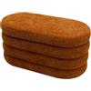 Rebecca Mobili Pouf Lungo Contenitore, Panca Fondo Letto, Arancione Scuro, Tessuto Poliestere MDF, Imbottito, con Seduta, Stile moderno - Misure HxLxP: 38 x 76 x 38 cm - Art. RE7055