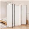 Generico Divisorio a 5 Pannelli Bianco 250x200 cm Tessuto,Bianco,4.65kg,350186