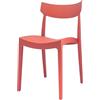 Cribel Set 4 Sedie Cordoba in Polipropilene Colore Antracite | Design Curvo Ergonomico e Impilabile | Ideali per Cucina, Soggiorno, Giardino, Terrazzo, Bar e Ristoranti (ROSSO MATTONE)