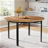 Tribesigns - Tavolo da pranzo rotondo per 4-6 persone, 118,5 cm Tavolo da cucina con gambe in metallo solido, Tavolo rotondo per sala da pranzo, cucina