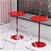 Yopappol Tavolino da bar, tavolo da bancone per la colazione Tavoli da pranzo tavolino alto per soggiorno, tavolo da cocktail circolare per pub bistrot, tavolino alto, rosso (Size : 70x70x104cm)