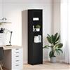 Lumanois Credenza Rovere Nero 37,5x35x180 cm in Legno Multistrato, Mobili,Armadietti e portaoggetti,Buffet e credenze, 25.6kg-861671
