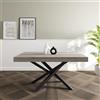 VE.CA.s.r.l. VE.CA - Tavolo allungabile Polinesia - Con porta allunghe - Struttura acciaio nero - Piano legno 150x90 cm - altezza 80 cm - Colore Rovere Vintage - Ideale per tavolo da Pranzo - Made in Italy