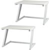 LANTUS Mensola Microonde Estensibile Salvaspazio Scaffale da Cucina, Mobiletto Cucina - 57 * 38 * 38 cm - Bianco