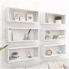 Genérico Mensole Parete a Cubo 6pz Bianche 60x15x23 cm Legno Multistrato,Bianco,18.38kg,807135