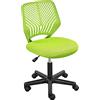 Soberine Sedia Ufficio Scrivania Girevole Regolabile, Sedia da ufficio Ergonomica Senza Braccioli a Rotelle in Rete Traspirante Portata 136 kg Verde
