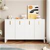 Lexiou Credenza moderna e minimalista, la perfetta combinazione di conservazione flessibile e design elegante. La credenza presenta maniglie dorate e divisori regolabili (bianco)