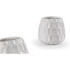 Gicos Vaso vasetto in Ceramica 11 * 11 cm Colore Bianco Lucido Shiny casa Giardino CRE-792885