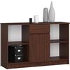 AKORD Cassettiera B-17 120 cm | 1 Anta e un Cassetto | Soggiorno Camera da letto Armadio | Moderna Mobiletto | 120 x 77 x 40 cm | 16 mm Pannello laminato | Wenge