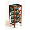 BAKAJI Carrello Portafrutta Jolly in Legno Massello Ciliegio 4 Ruote Cestelli Plastica