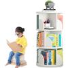 LVRUIEDS Libreria Girevole, Libreria Angolare Piccola Per Piccoli Spazi, Scaffale Per Da Terra A 3 Livelli, Scaffale Per Libri Stretto In Legno Per Camera Da Letto, Soggiorno(bianca,3 layers)